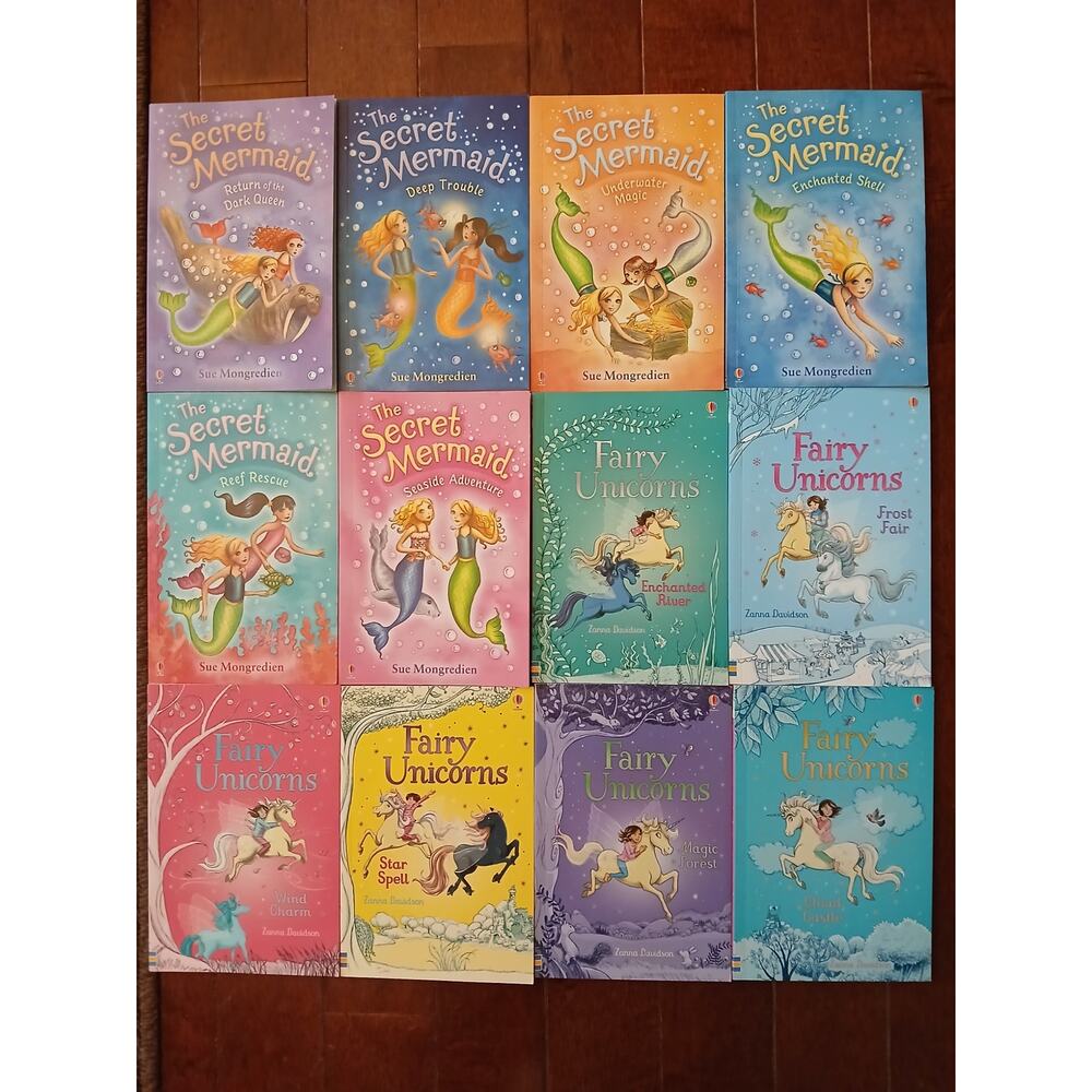 Usborne the secret mermaid and fairy unicorn 12 book mixed lot
